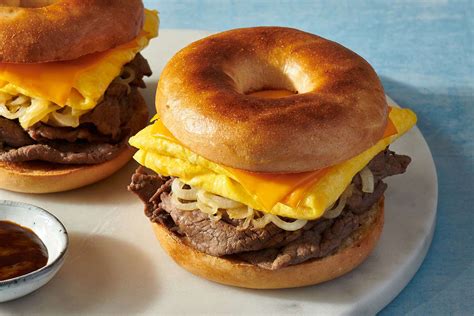 Bagel steak mcdonalds - Jan 2, 2023 · Panera's Sausage, Egg & Cheese Bagel. Meaghan Cameron. 1 sandwich: 790 calories, 48 g fat (18 g saturated fat), 1,230mg sodium, 61 g carbs (2 g fiber, 5 g sugar), 30 g protein. The look: Full disclosure, the Asiago bagel had run out so the Panera sandwich had to be made with a sesame bagel. The egg on the sandwich was a little uneven and the ... 